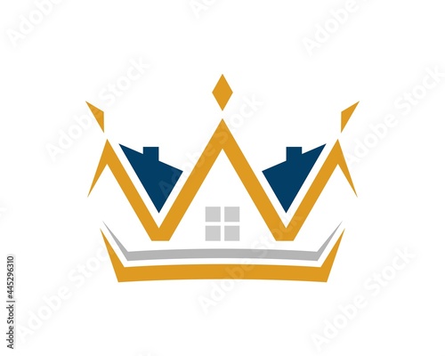 Real estate house with luxury crown
