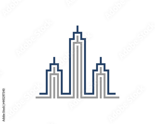 City building line art logo