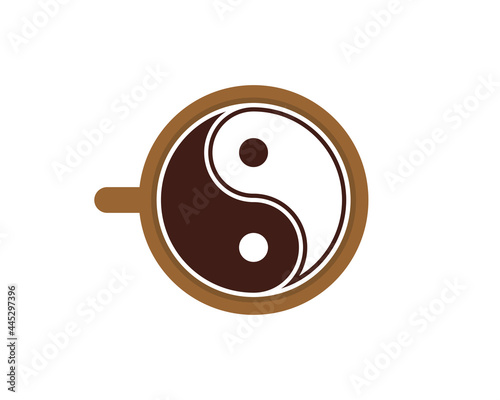 Coffee cup with yin and yang inside