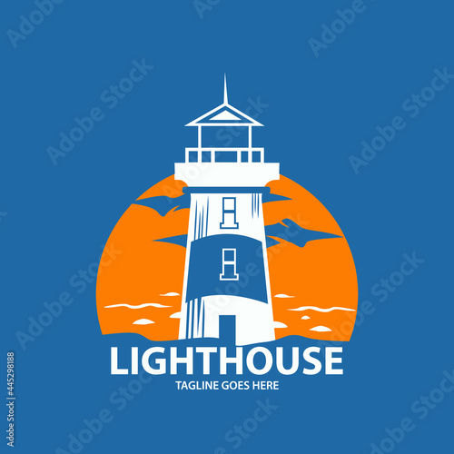 lighthouse logo icon. lighthouse vector illustration template.