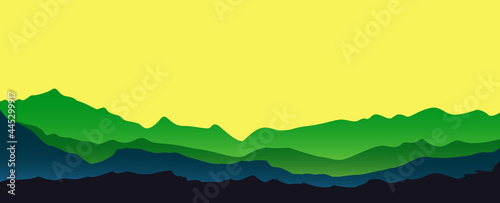 Abstract hills landscape vector illustration used for background, desktop background, minimalist illustration or background, typography or lettering background, and others.