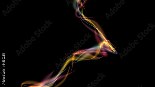 Fototapeta Naklejka Na Ścianę i Meble -  Beautiful abstract cosmic light rays background. Magic neon mystical sparks, shine streaks. Glow wave wind lines effect. Futuristic smoke wave power energy glare splash.