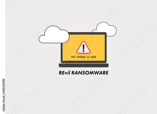 Revil ransomware affect system computer photo