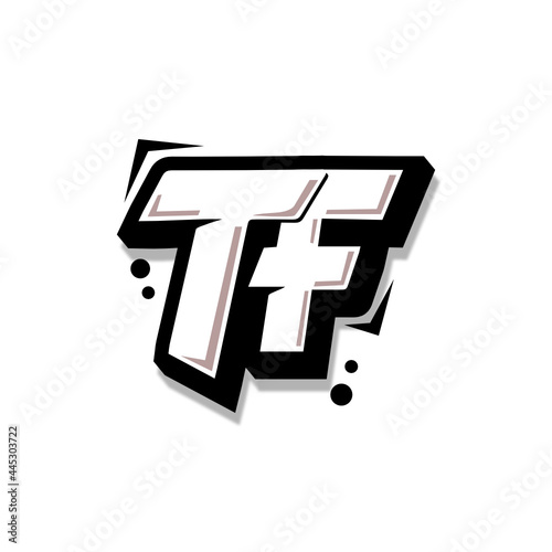 Simple Initial Logo Lettering Cartoon Grafity Black and White TF
 photo