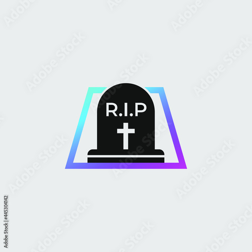Modern abstract logo and symbol for industrial and technology. Gradient color. Eps 10. Gravestone logo