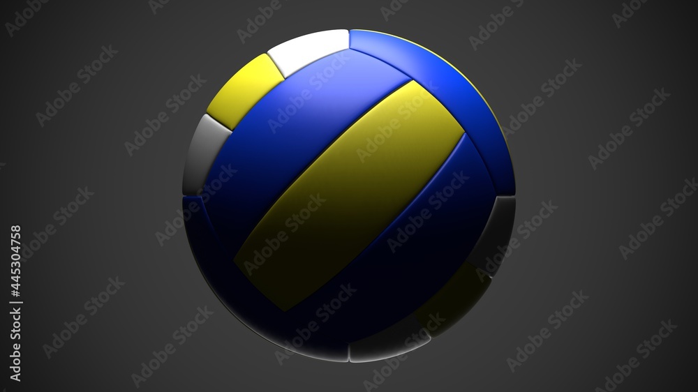 Volleyball ball isolated on gray background.
3d illustration for background.

