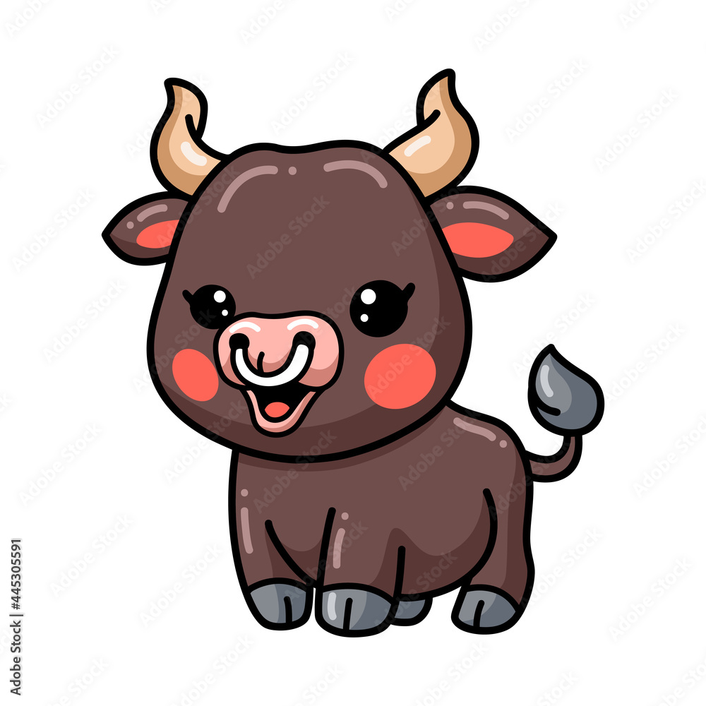 Cute happy baby bull cartoon Cute happy baby bull cartoon