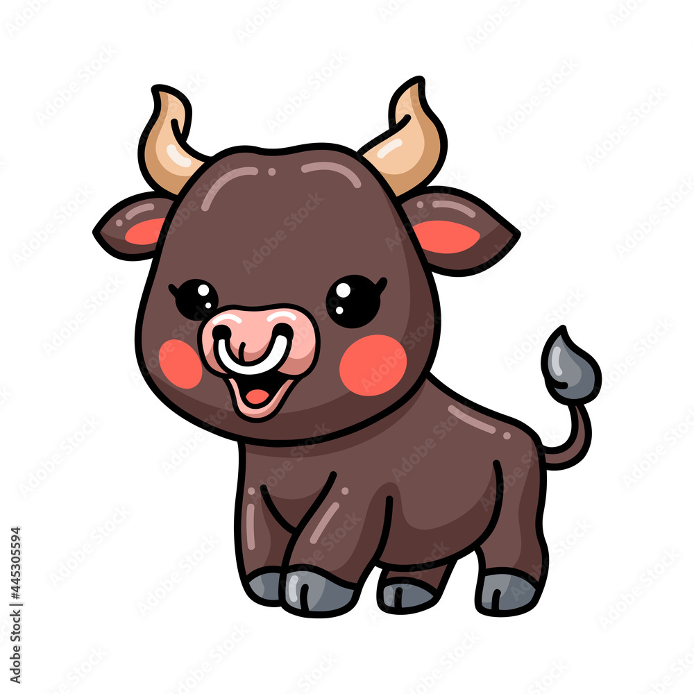 Cute happy baby bull cartoon Cute happy baby bull cartoon