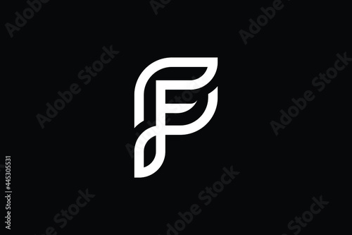 FP logo letter design on luxury background. PF logo monogram initials letter concept. FP icon logo design. PF elegant and Professional letter icon design on black background. F P PF FP