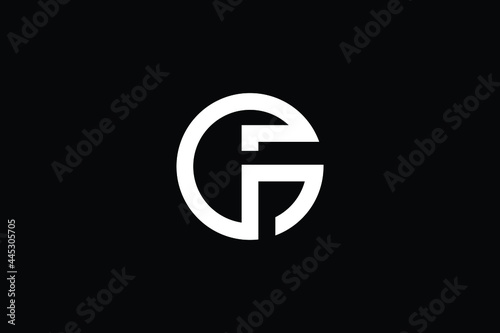 GF logo letter design on luxury background. FG logo monogram initials letter concept. GF icon logo design. FG elegant and Professional letter icon design on black background. G F GF FG