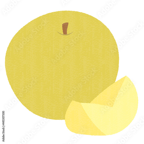 Cute hand-drawn japanese pear vector art 手描き風のかわいい梨