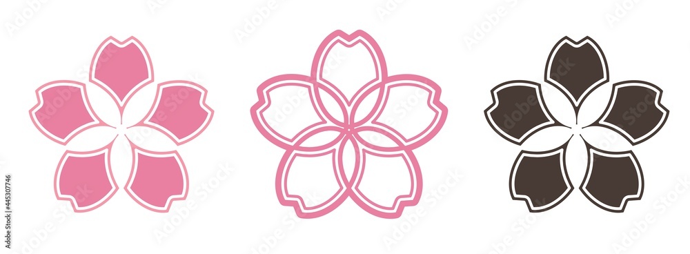 Obraz premium Sakura Japanese Flower Icon Graphic Vector