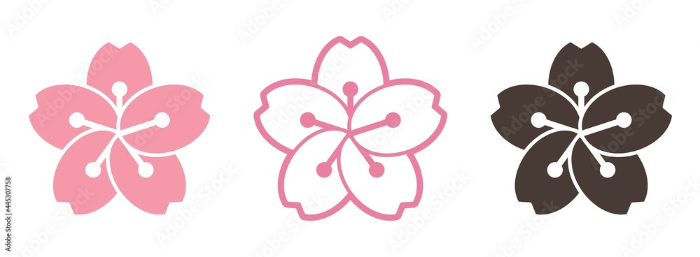 Fototapeta premium Sakura Japanese Flower Icon Graphic Vector 