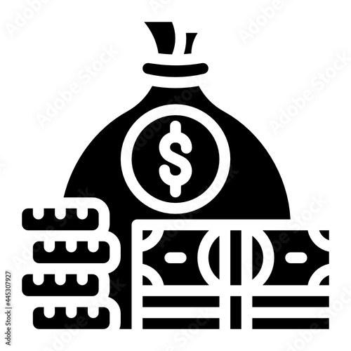 money bag glyph icon