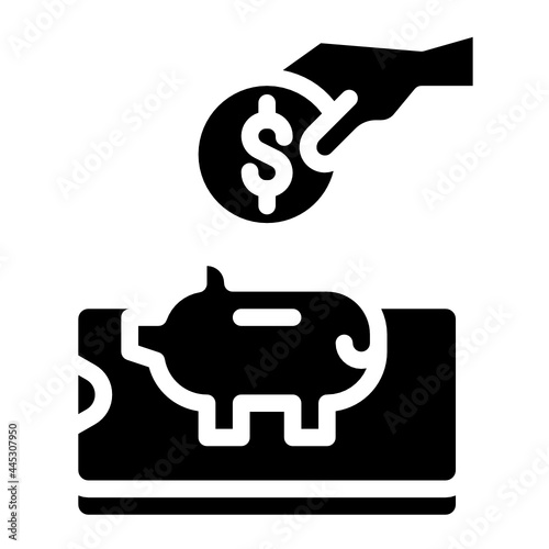saving glyph icon