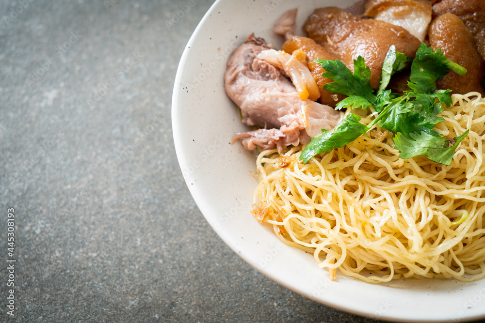 dried stewed pork leg noodles bowl dried stewed pork leg noodles bowl