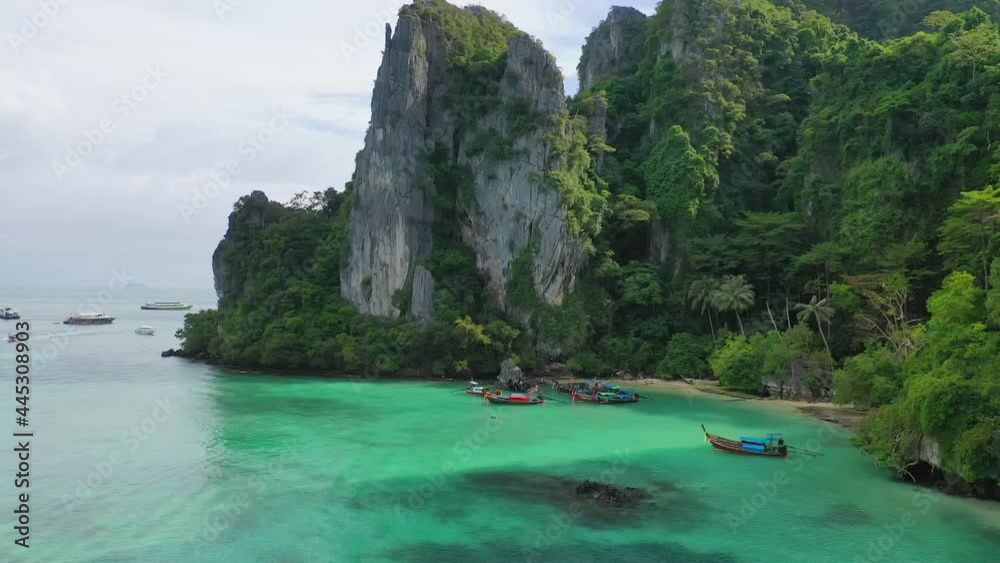 Aerial Drone Shot Koh Phi Phi tropical island - Thailand Tourism Aerial Drone Shot Koh Phi Phi tropical island - Thailand Tourism