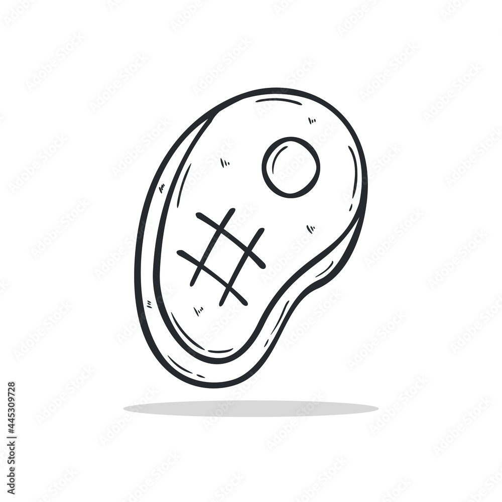 Hand drawn Steak icon Design Template. vector sketch doodle illustration. Outline style.Perfect for food concepts, diet infographics, icons or web design, street restaurants menu Hand drawn Steak icon Design Template. vector sketch doodle illustration. Outline style.Perfect for food concepts, diet infographics, icons or web design, street restaurants menu