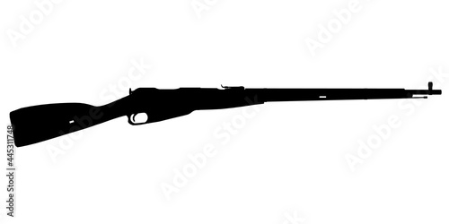 Silhouette of an antique gun isolated on a white background. Vector illustration