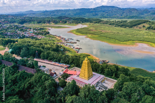 Chedi Phutthakhaya or Puttakaya Pagoda, Wat wang Wiwekaram or wat luang pho uttama in Sangkhlaburi, Kanchanaburi, Thailand photo