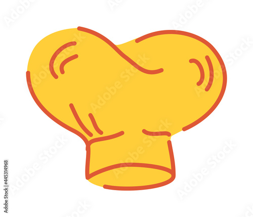 Chef's hat. Cooking food. Chef's uniform. For textile design, bakery, restaurant menus. Vector illustration in flat cartoon style isolated on white background.
