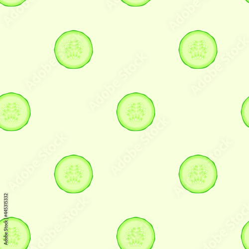 Seamless pattern with cucumber. Vegetables.