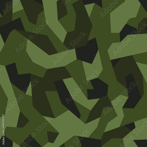 Camouflage geometric seamless pattern. Abstract military endless texture for fabric and fashion print. Vector background.