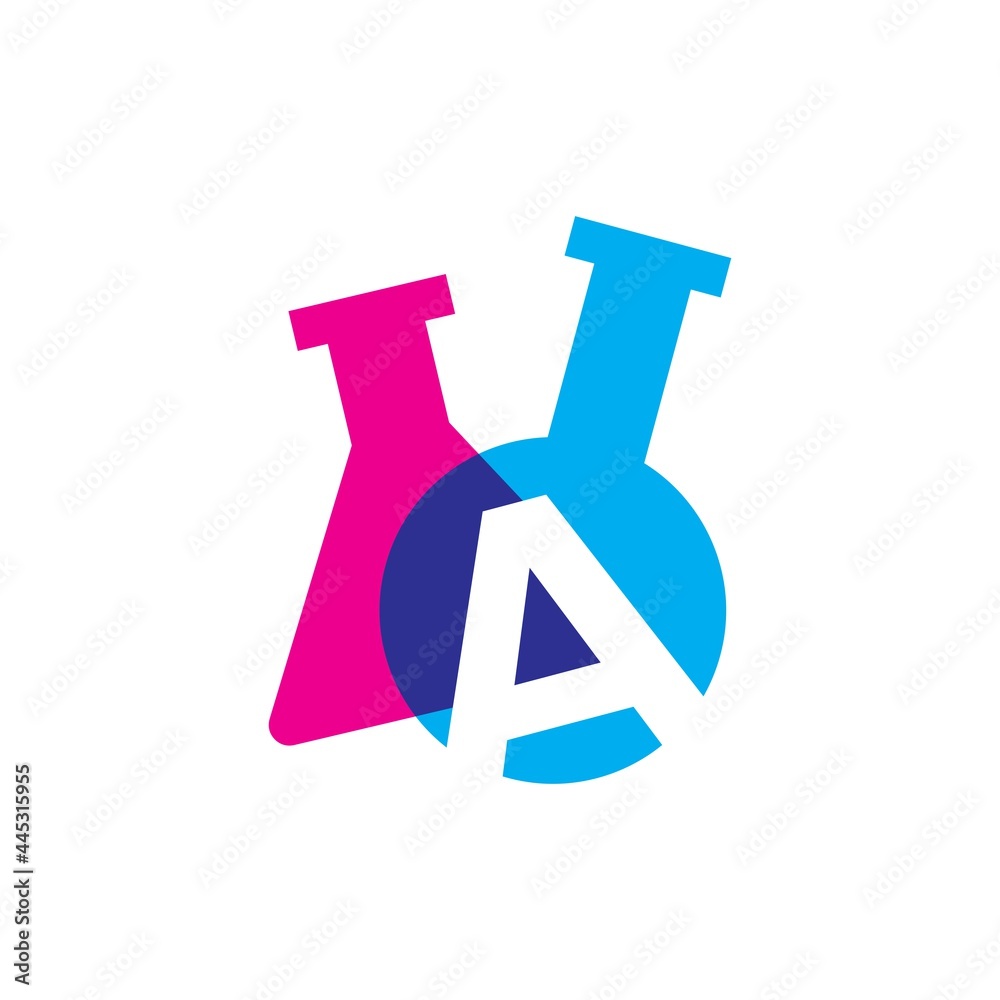 a letter lab laboratory glassware beaker logo vector icon illustration a letter lab laboratory glassware beaker logo vector icon illustration
