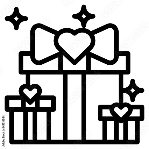 weddinggift line icon photo