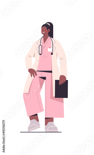 female doctor in uniform holding clipboard healthcare medicine concept