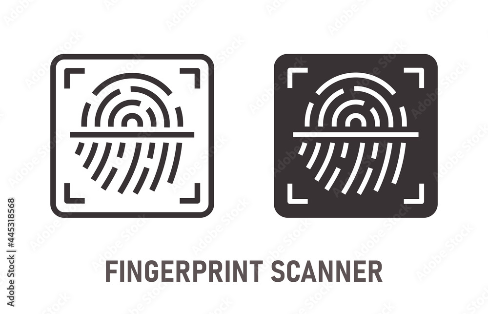 Fingerprint icon on white background. Vector illustration. Fingerprint icon on white background. Vector illustration.