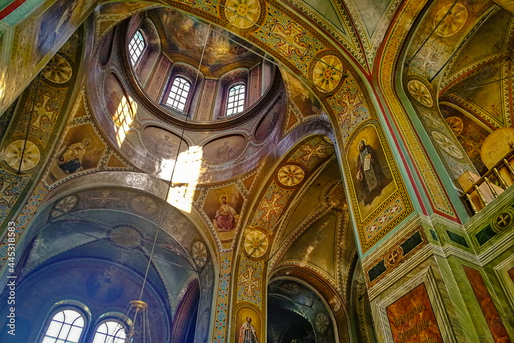 Beautiful interior of the Zadonsk Orthodox Monastery