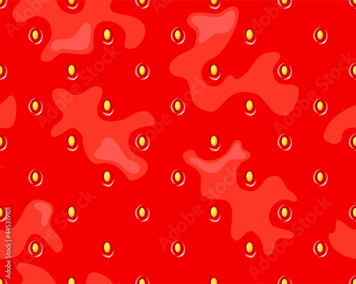 Strawberry texture. Juicy seamless background. Vector illustration