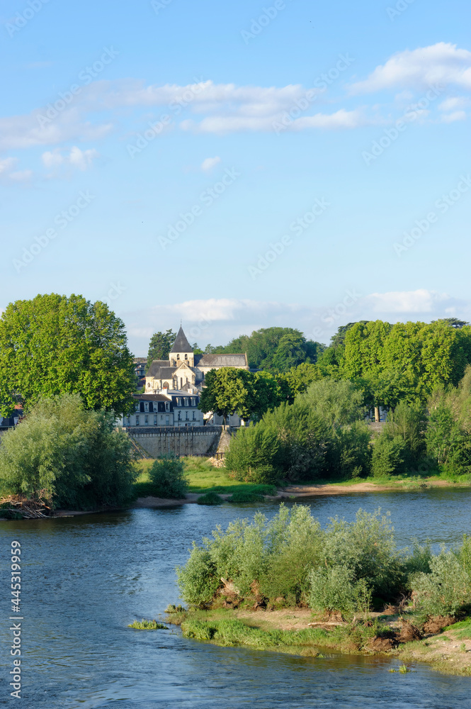Loire river bank in Amboise city