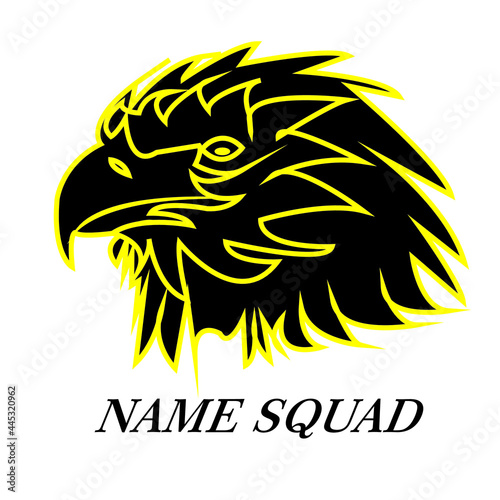 simple bird head logo for squad or grub