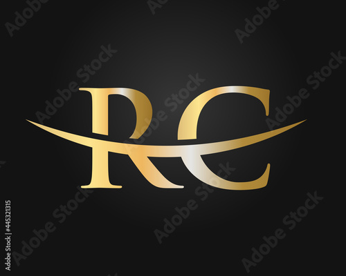 RC logo design. Initial RC letter logo design vector template