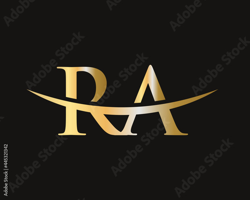 Initial RA logo. RA letter logo design vector template