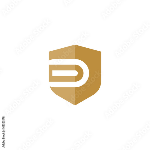 gold security symbol logo design inspiration / protect your data