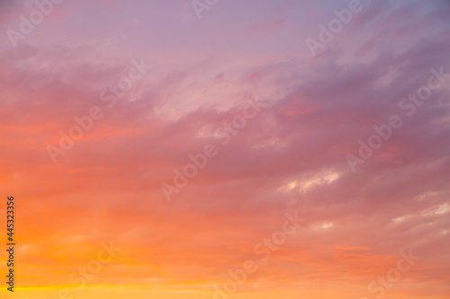 Red sky with clouds at sunset. © schankz