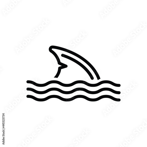 Black line icon for fin