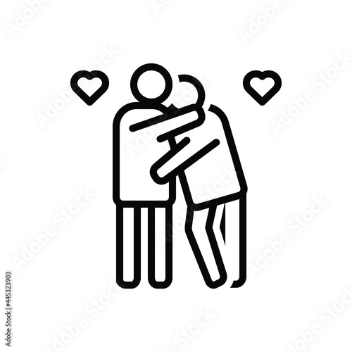Black line icon for affair