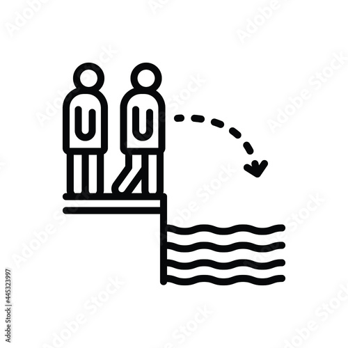 Black line icon for challenges