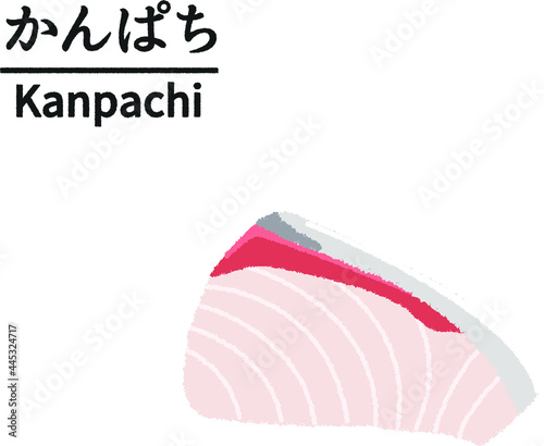 カンパチの切り身のイラスト