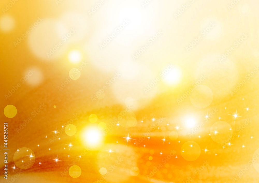キラキラとボケと曲線 秋の背景素材 オレンジ色 Stock Illustration Adobe Stock