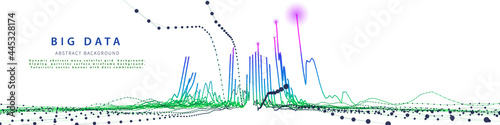 Abstract analytical background with polygonal lines  analyze.  Analytics algorithms data. Big data. Data chart. Quantum cryptography concept. Data chart.  Banner for business, science and technology.