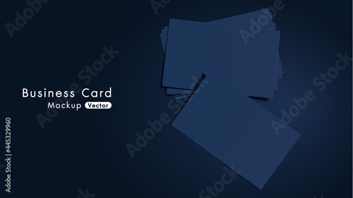 Elegant and modern navy business cards mockup tamplate with dark background. Vector illustration