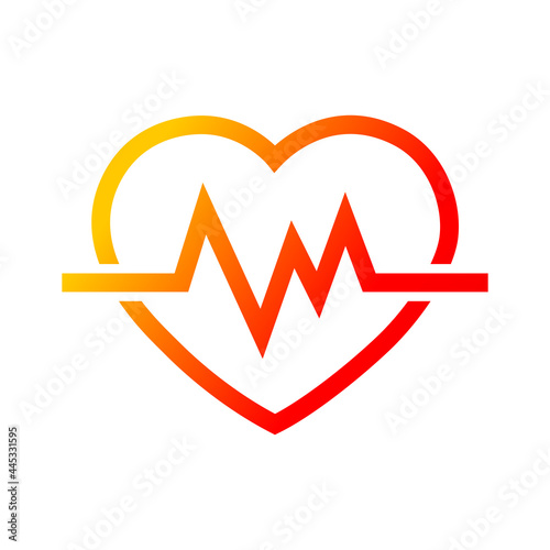 Heartbeat icon, Heart beat pulse symbol line design for logo, apps, UI and websites, Medical healthy concept, Isolated on white background, Vector illustration