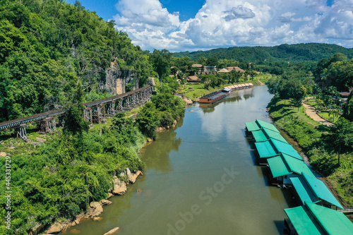 Death Railway bridge  Siam Burma Railway  in Kanchanaburi  Thailand