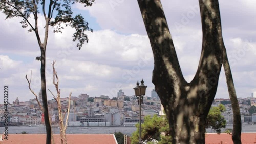 Vodeo view of Galata Tower in Istanbul city on a sunny summer day photo