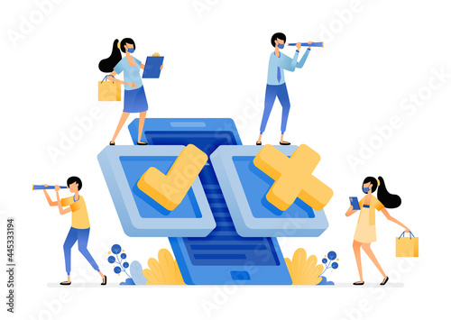 mobile application for survey polling and election voting technology. vector illustration concept can be use for landing page, template, ui ux, web, mobile app, poster, banner, website, flyer, ads